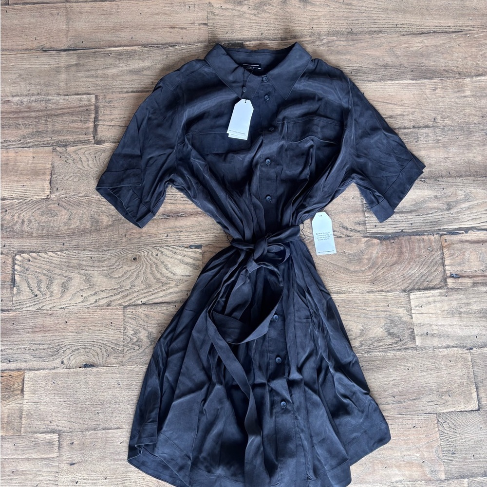 Universal Standard Black Shirt Dress 3/4 Sleeve